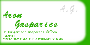 aron gasparics business card